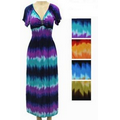 Tie Dye Short Sleeve Long Summer Dress